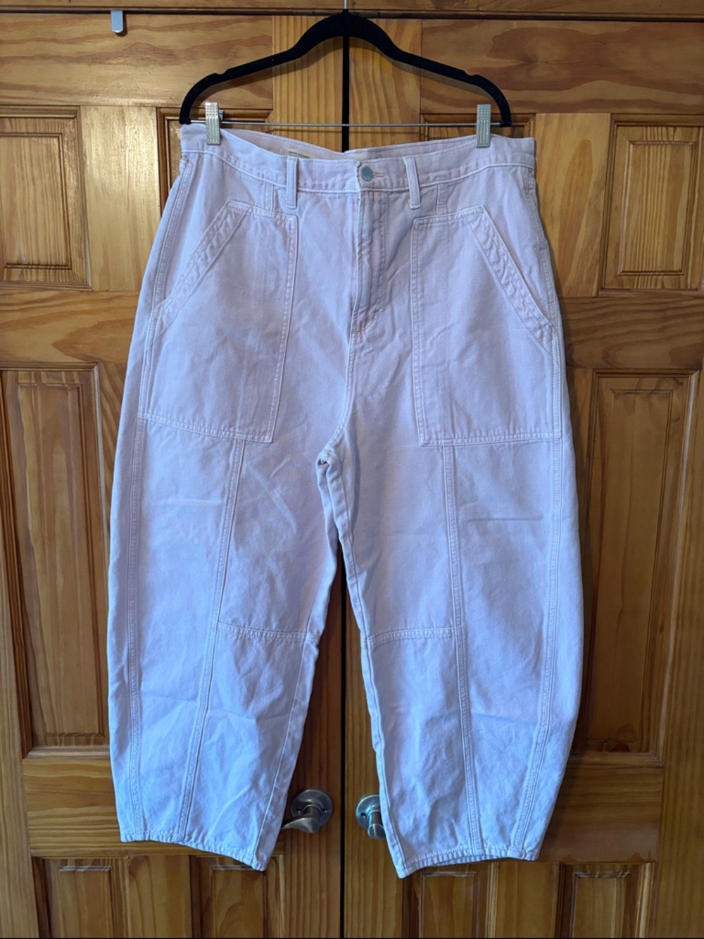 Universal Thread Pale Pink Cargo Pants with Elastic Hem